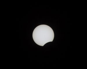 First contact with sunspots visible